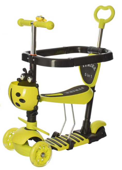 Самокат детский iTrike MAXI JR 3-027-GR с родительской ручкой