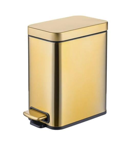 Ведро для мусора MIXXUS Premium Quadro-TC0105 с плавным закрытием прямоугольное 5 л Brushed Gold (MI8394)