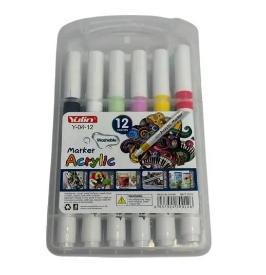 Набор акриловых маркеров Acrylic Marker Y 04 12 шт. (24869578)