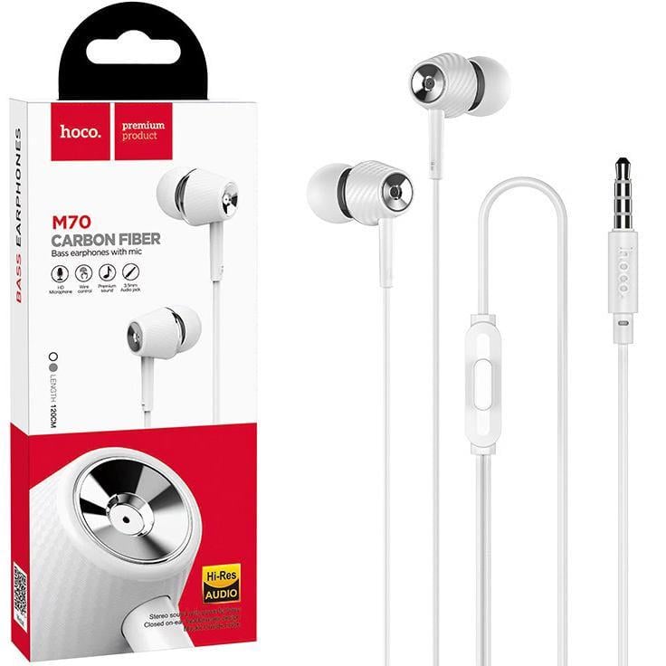 Наушники с гарнитурой Hoco M70 White (15389) Наушники с гарнитурой Hoco M70 White (15389)