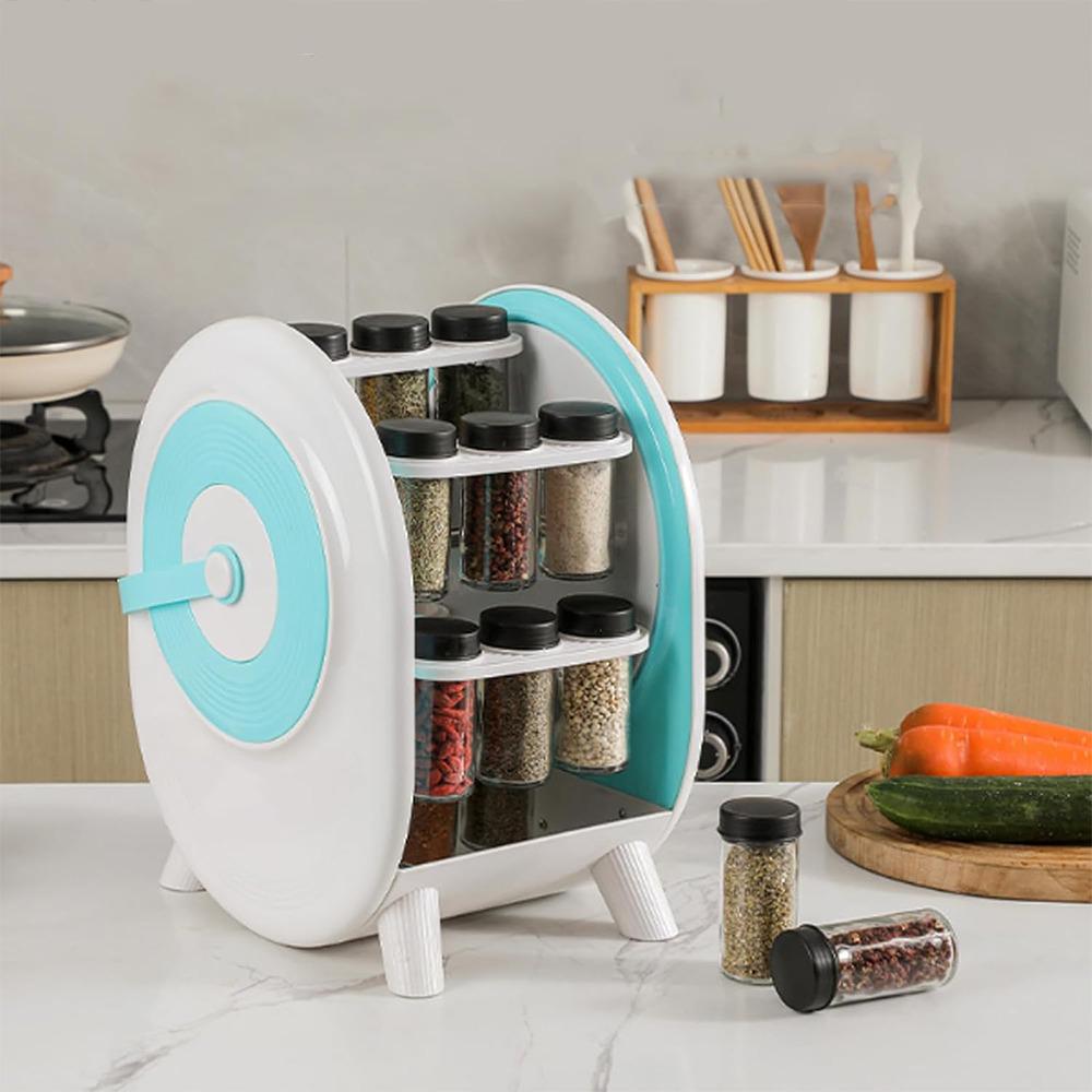 Набір баночок для приправ 18 шт. Білий із блакитним (33372) - фото 3 Набір баночок для приправ 18 шт. Білий із блакитним (33372) - фото 3