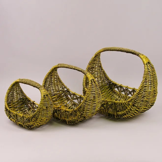 Комплект корзин из лозы Flora 3 шт. Зеленый (37497) - фото 2