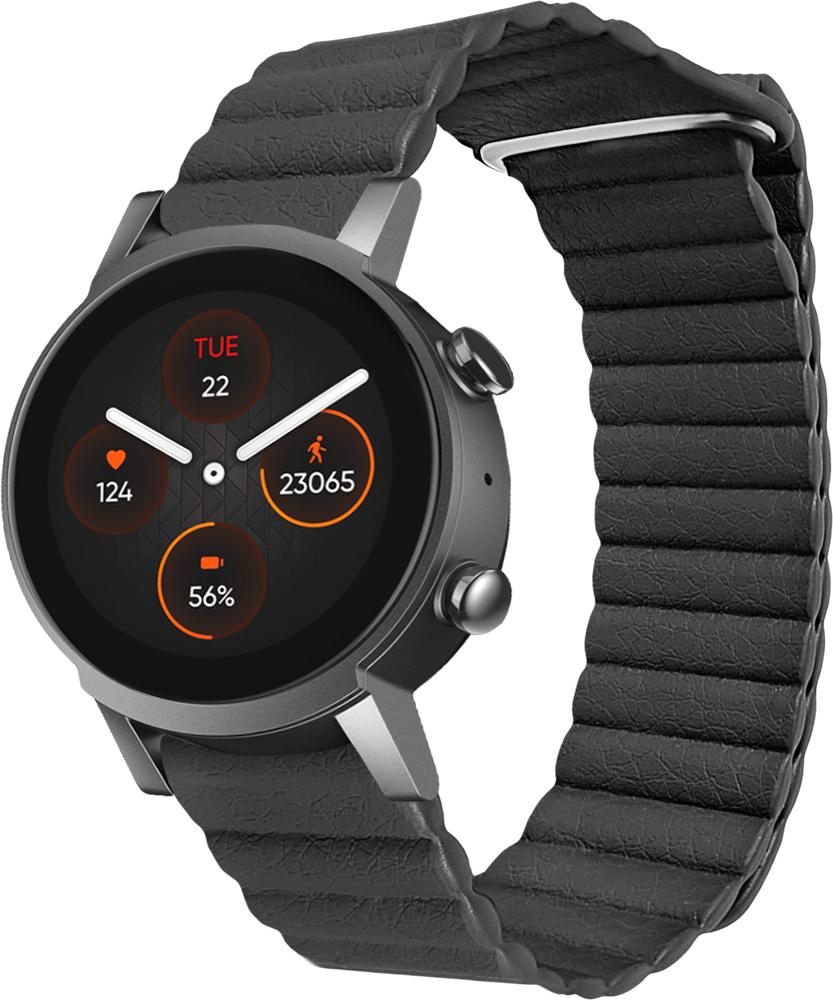 Ремінець шкіряний Genis для Mobvoi TicWatch E3 Black (26756-2B)