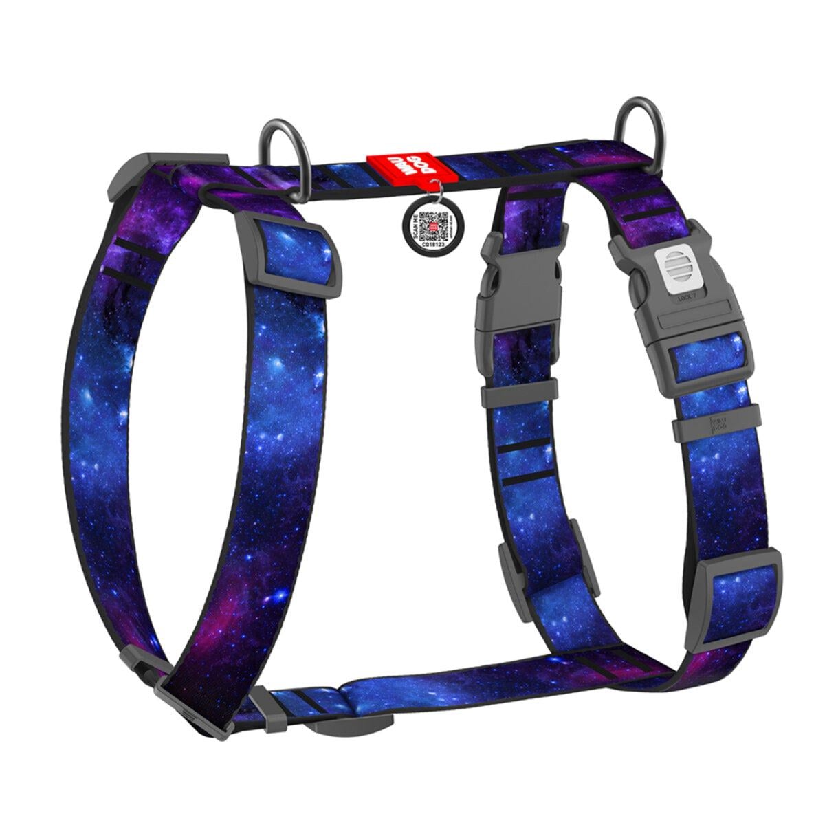 Шлей для собак анатомический H-образный WAUDOG Nylon с QR-паспортом NASA21 пластиковый фастекс XL Ш 35 мм A 60-100 см B 70-100 см Шлей для собак анатомический H-образный WAUDOG Nylon с QR-паспортом NASA21 пластиковый фастекс XL Ш 35 мм A 60-100 см B 70-100 см