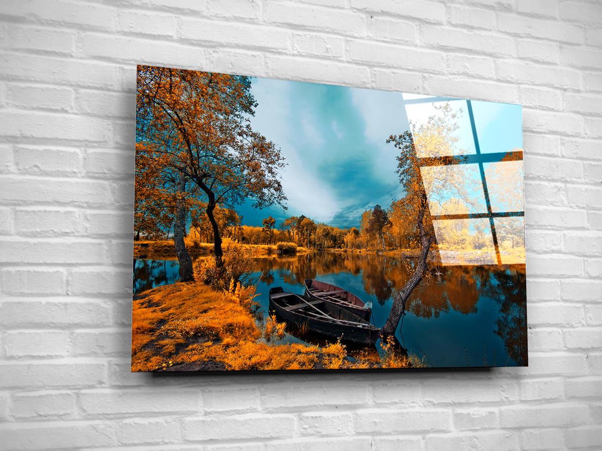 Картина на стекле NovellaPrint Осеннее озеро 75х50 см (102.2)