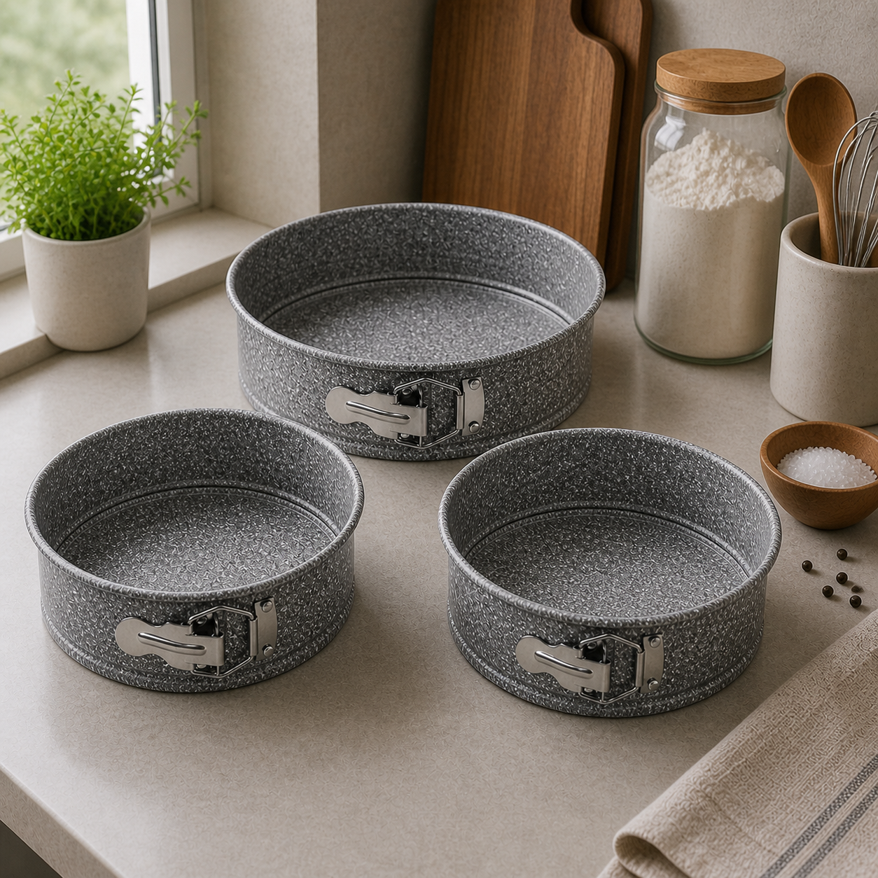 Набор форм для выпечки Maestro MR-1125 Granite 24/26/28 см со съемным дном 3 шт. (0472)