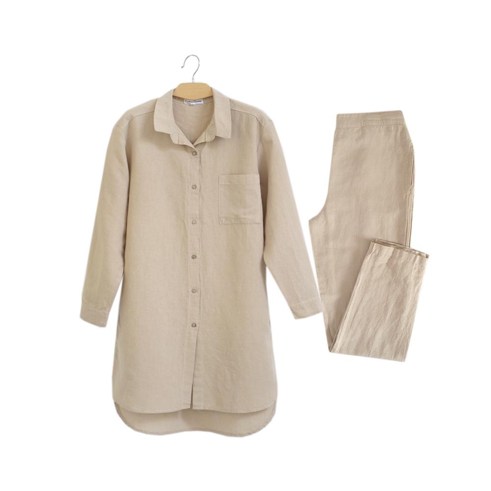 Штаны женские домашние Lotus Home Bruma из льна XL Бежевый (26843120) - фото 7