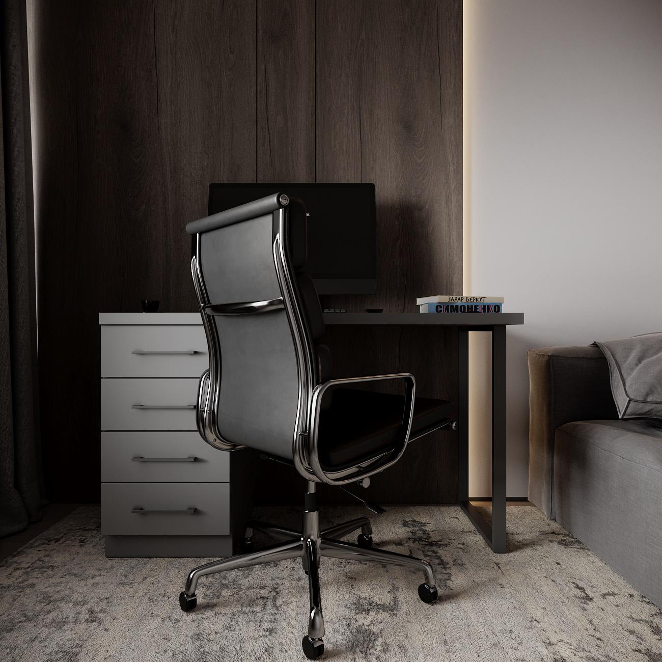 Компьютерный стол Mebellini Торонто лофт 1200x600x770 мм Антрацит (арт.SKEP1000-195) - фото 3 Компьютерный стол Mebellini Торонто лофт 1200x600x770 мм Антрацит (арт.SKEP1000-195) - фото 3