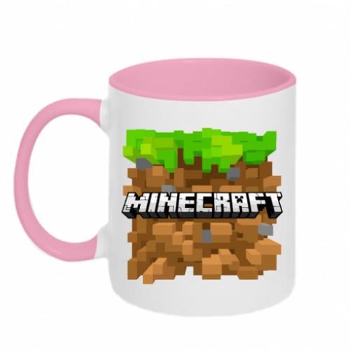 Чашка двухцветная Minecraft Main Logo 320 мл Белый с розовым (352292-47-39138)