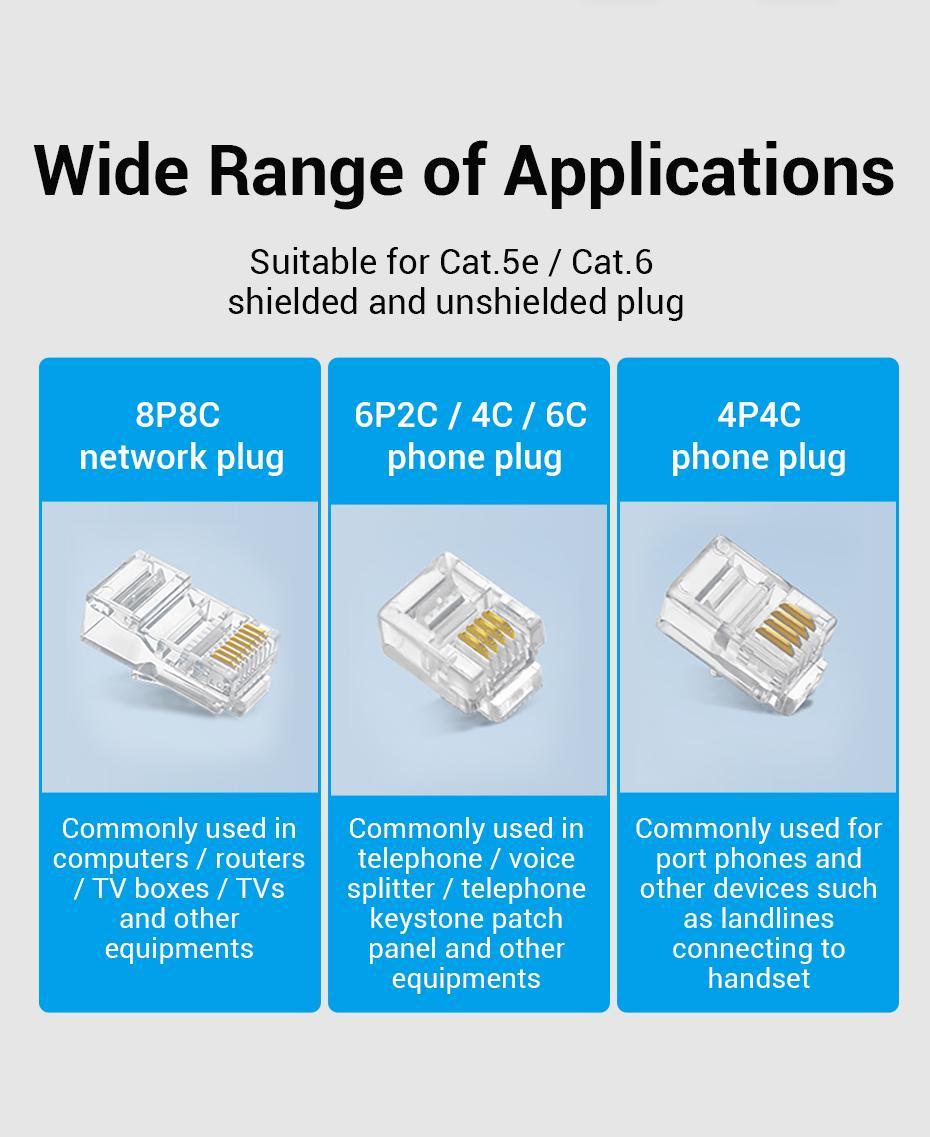 Кримпер Vention 8P 6P 4P для кабеля Cat 5e/6 185 мм (29516835) - фото 11