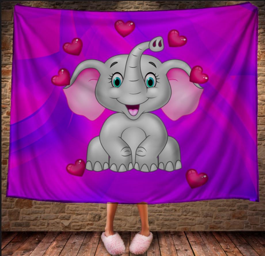 Плед с 3D принтом Волшебные слоненки 1 150x200 см (epi_0416)