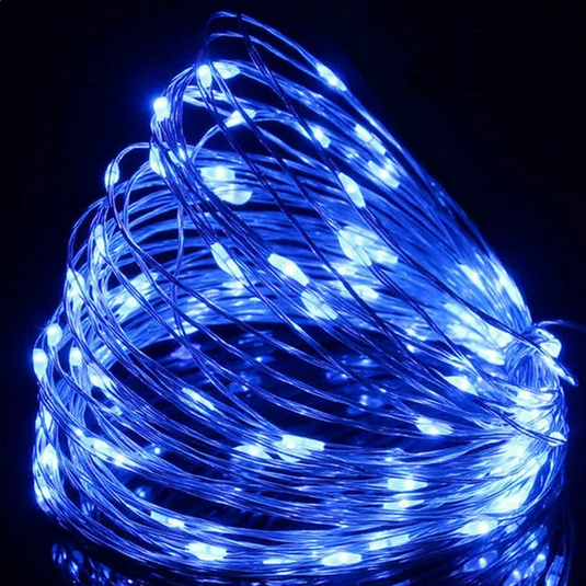 Гирлянда USB 10 м Голубой/Серебряный (1602)