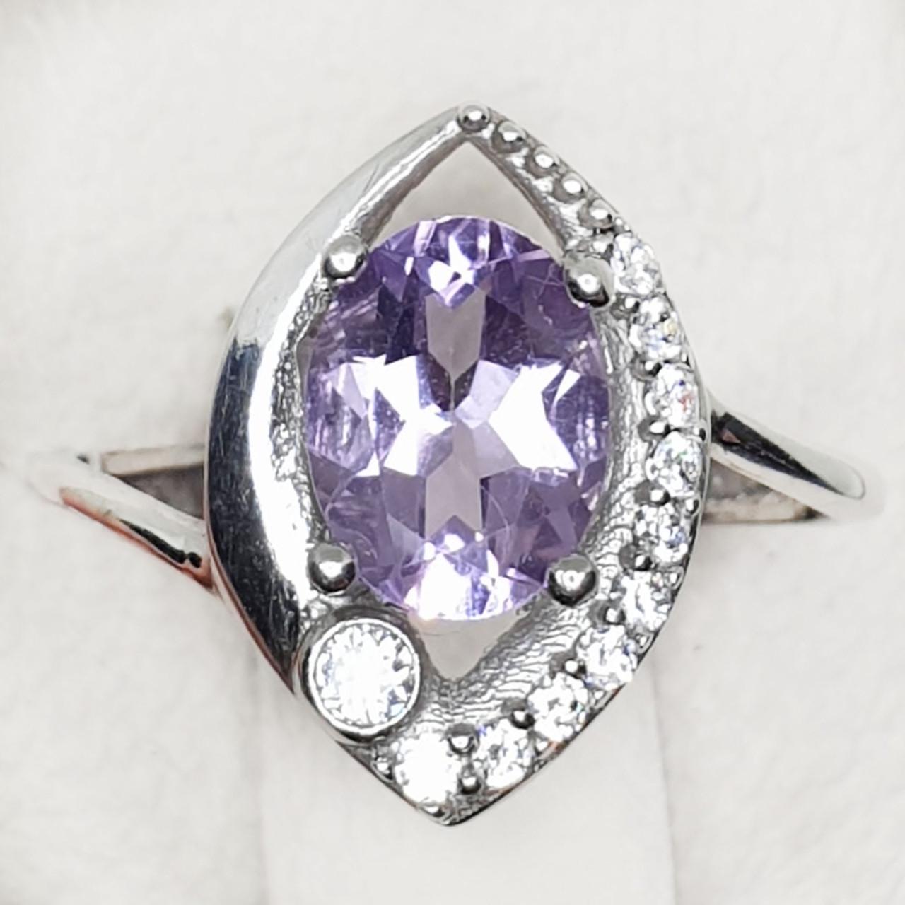 Кольцо серебряное с аметистом р. 17 2 г (1424932075)