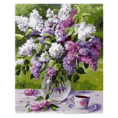 Набір для розпису за номерами Strateg Весняний бузок 40х50 см (VA-0321-mt)