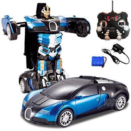 Машинка трансформер Bugatti Car Robot радіокерована Синій (1411822054) - фото 3