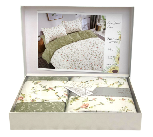 Комплект постельного белья Laura-Grand 21 сатин цветочный принт евро (2917381613)