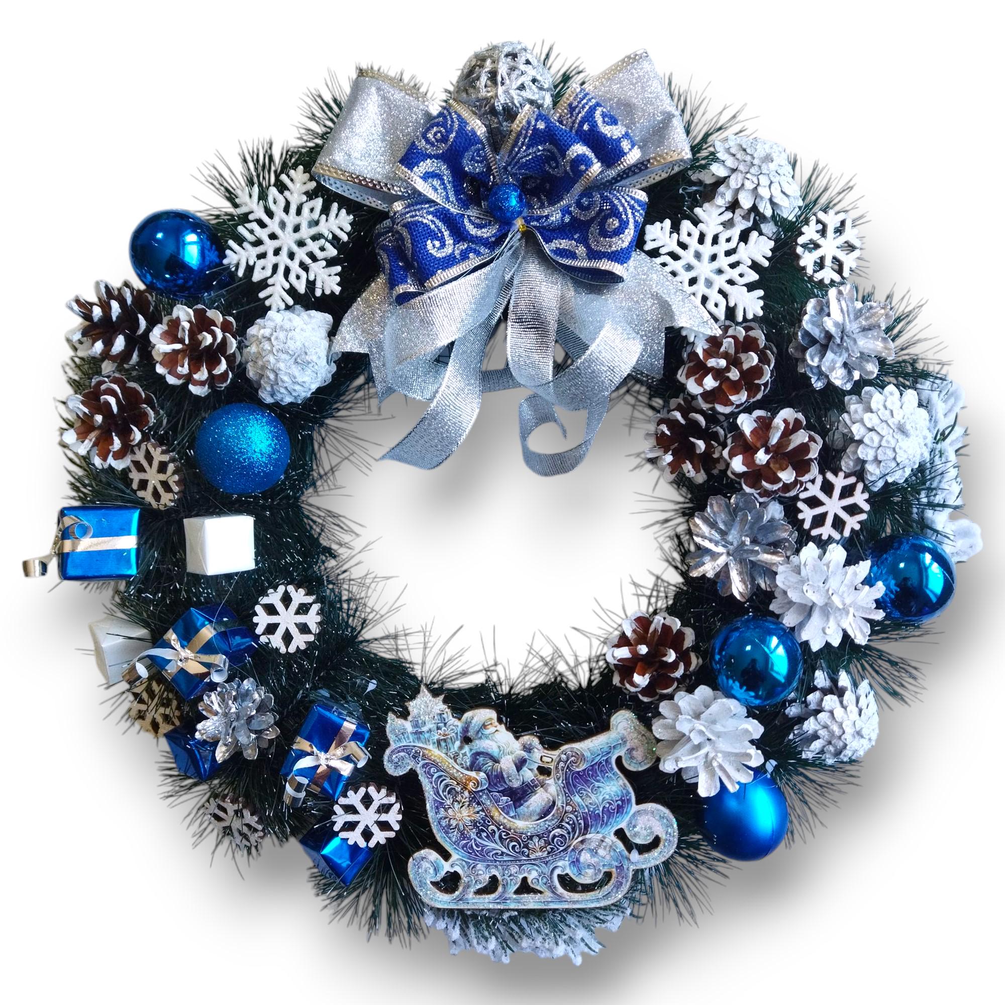 Венок новогодний Christmas gifts 40 см Разноцветный (HC18)