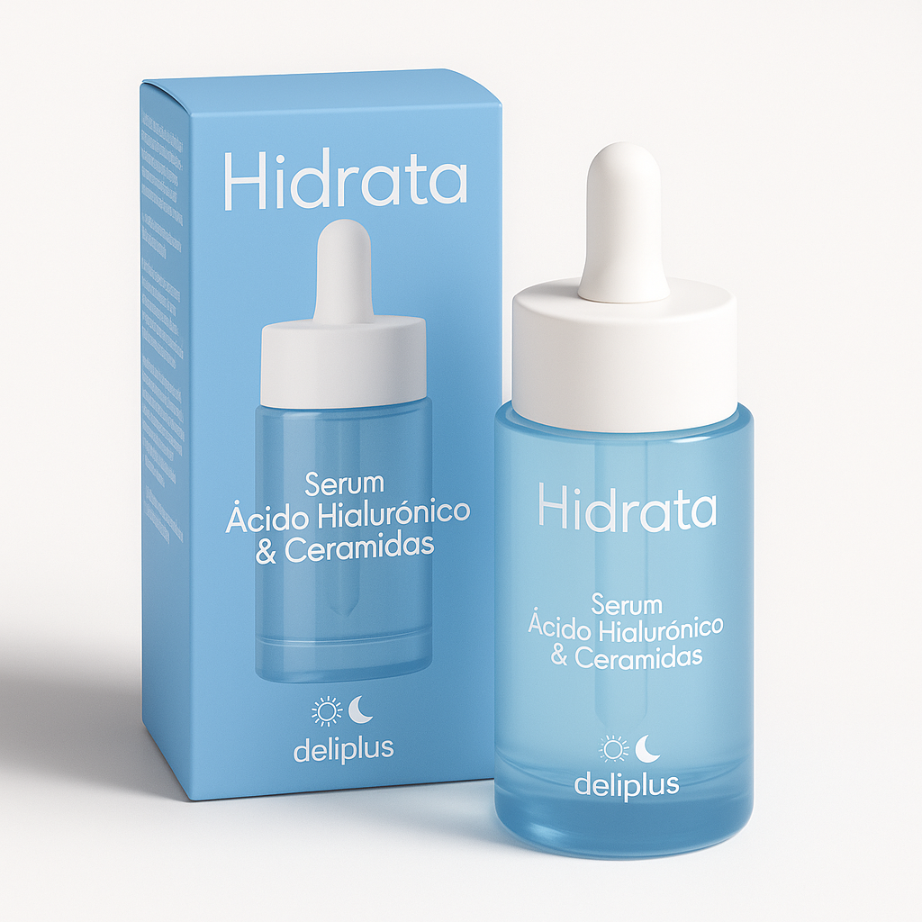 Сироватка для обличчя зволожуюча Deliplus Serum Facial Acido Hialuronico y Ceramidas Hidrata антивікова 30 мл (26729081)