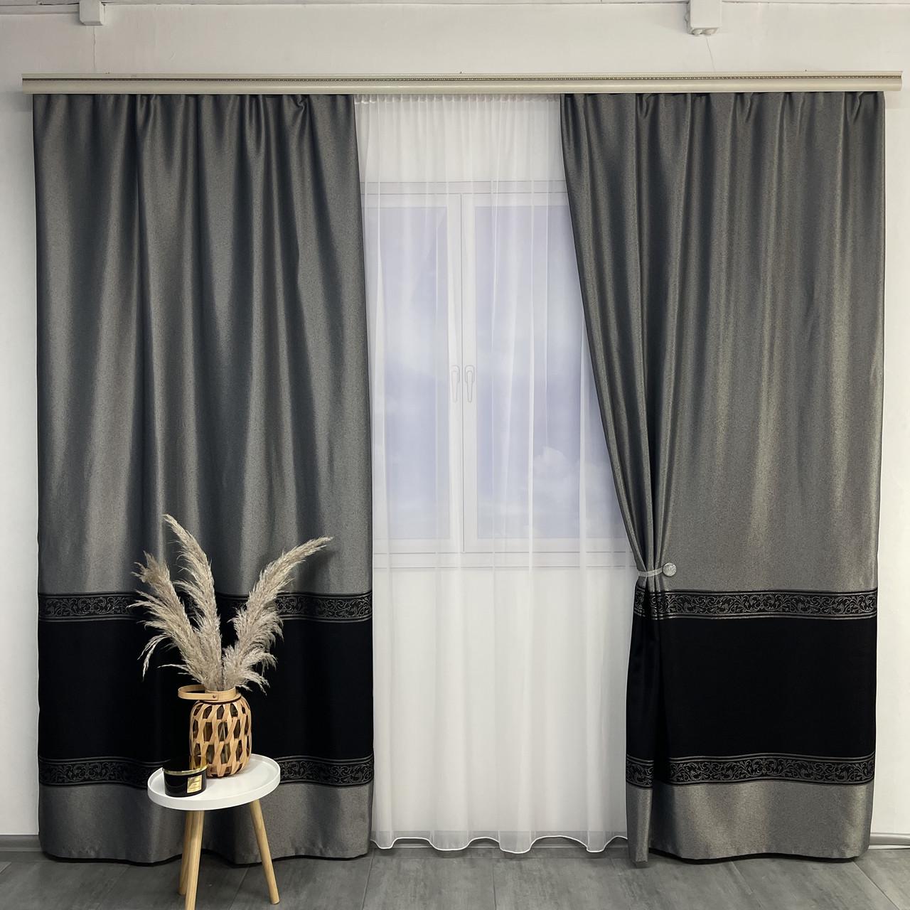 Шторы в спальню из жакарда Серый (SH-K7-5)