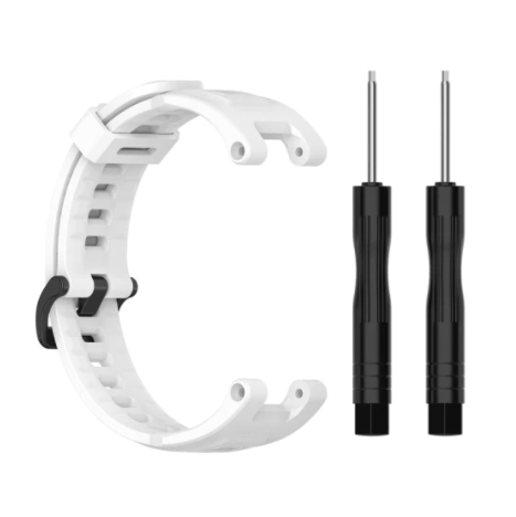 Ремінець силіконовий для смарт годинника Amazfit T-Rex A1918&A1919/T-Rex Pro A2013 з викрутками White (0235-1) - фото 1 Ремінець силіконовий для смарт годинника Amazfit T-Rex A1918&A1919/T-Rex Pro A2013 з викрутками White (0235-1) - фото 1