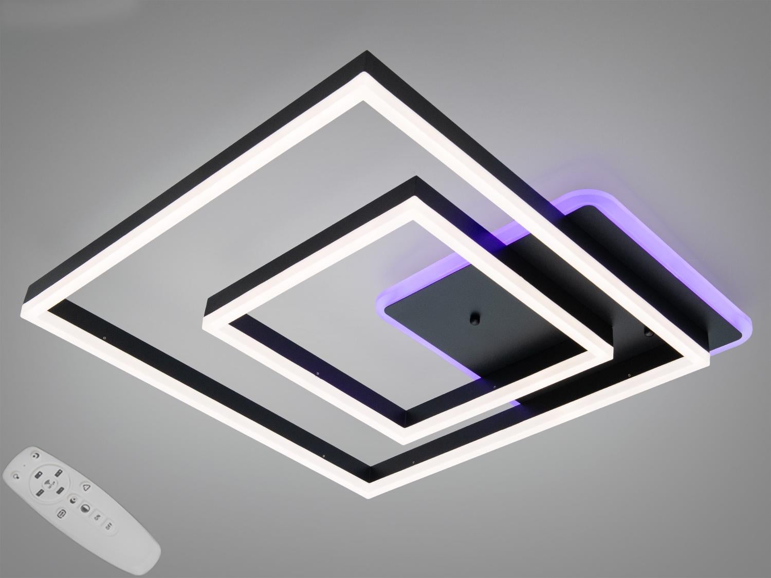 Люстра потолочная LED 84W/димер/пульт Черный (2550BK LED 3color dimmer)