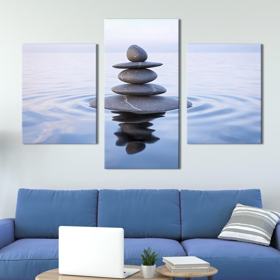 Картина для интерьера Дзен-камни на воде 66x40 см (74-32)