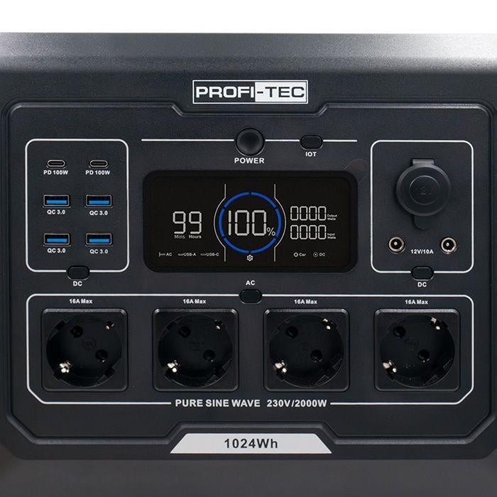 Зарядна станція PROFI-TEC PPS2000 LiFePO 2000 Вт 51,2 В/1024 Вт/год (006854) - фото 5