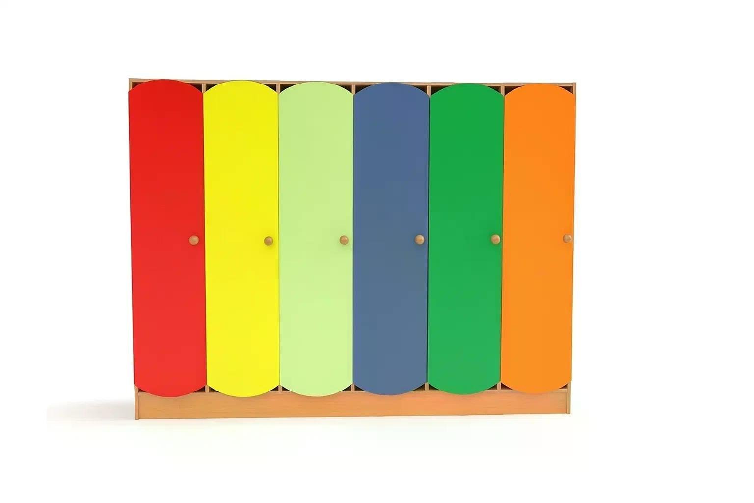 Шкаф для детской одежды 6-секционный в сад (DS-92)