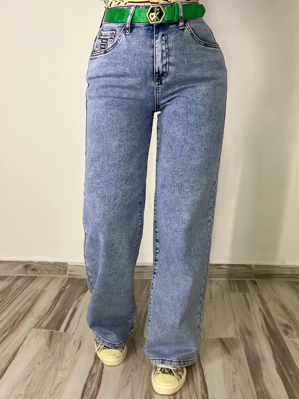 Джинсы женские Meecaloo 6010 palazzo jeans comfort облегченные палаццо широкие р. 29 Голубой (3773)