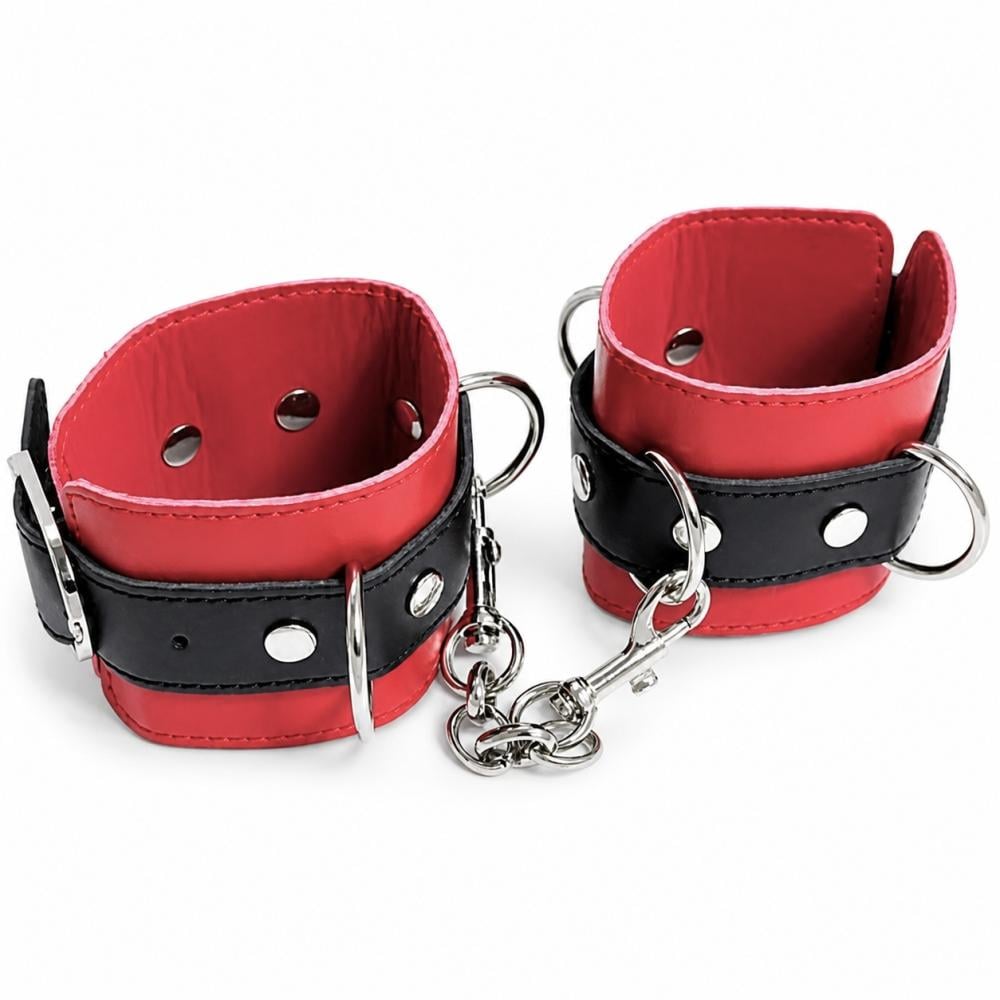 Наручники Leather Wrist Cuffs Черно-красный (1000014074)