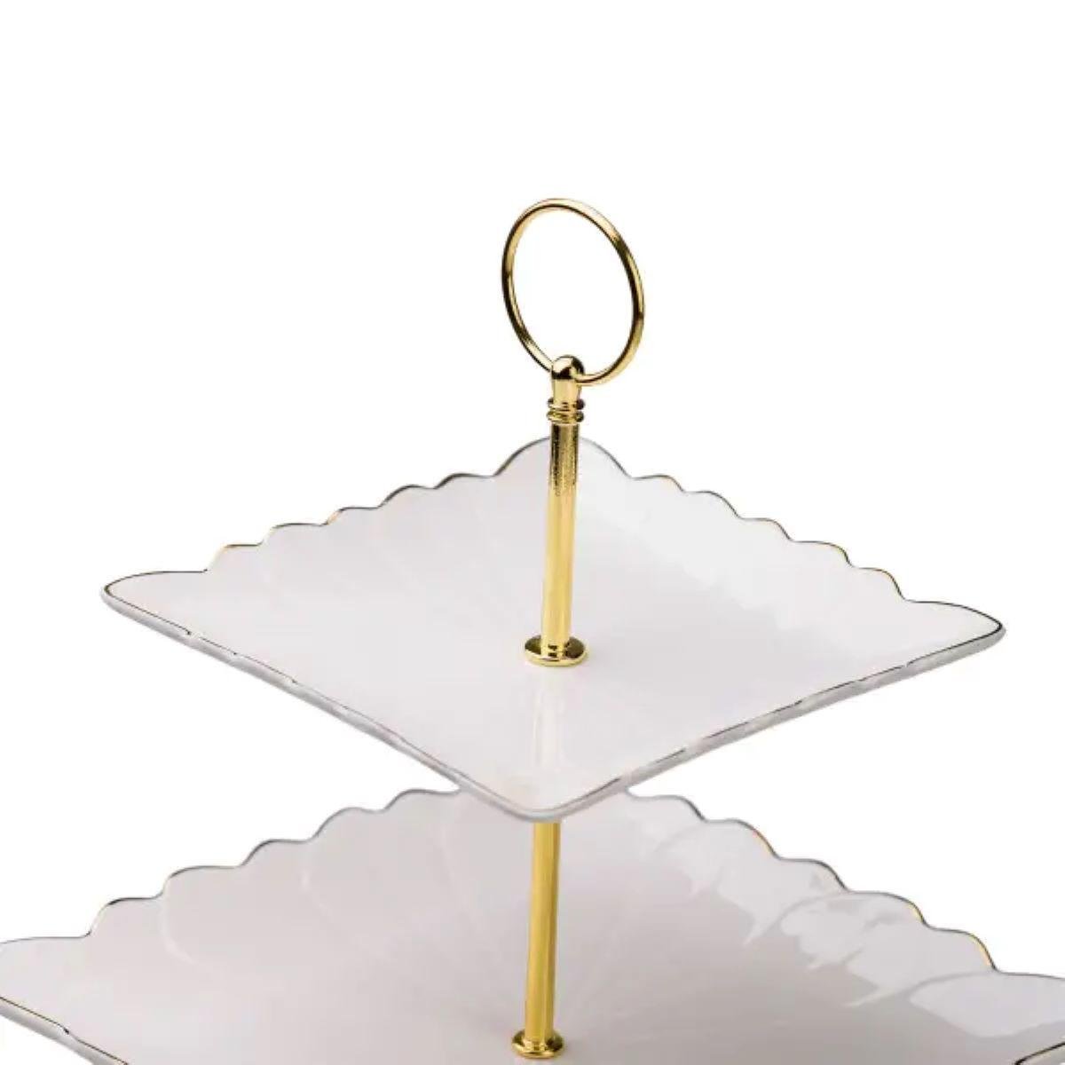 Этажерка для фруктов и десертов 3-ярусная квадратная Белый (5398) - фото 2 Этажерка для фруктов и десертов 3-ярусная квадратная Белый (5398) - фото 2