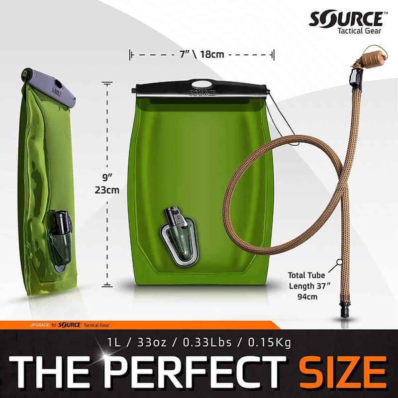 Питьевая система Source Kangaroo Collapsible Canteen 1 л Black (4301550101) - фото 2