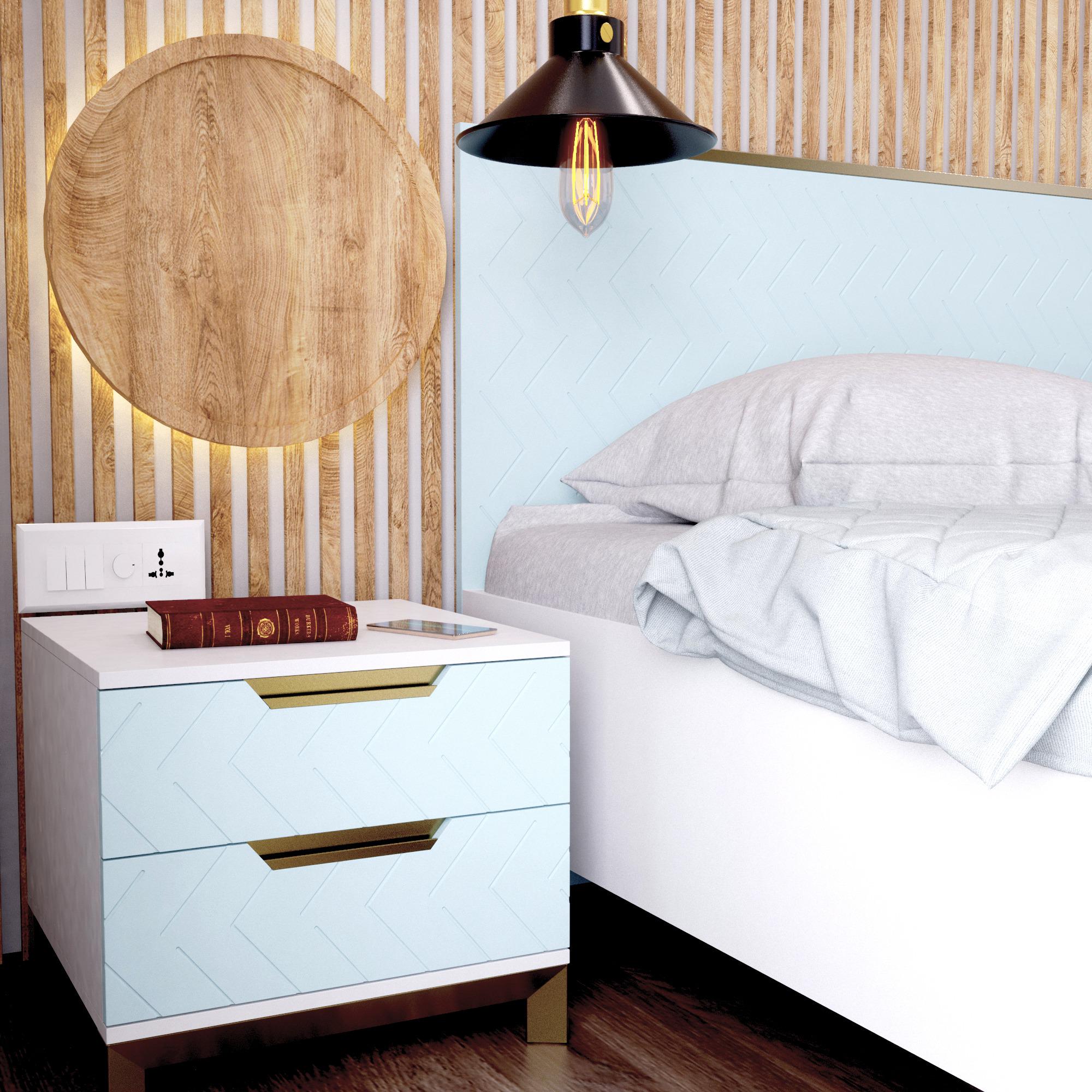 Тумба прикроватная Artinhead Swan ламинированная ДСП/МДФ Аляска/Голубая лагуна - фото 3 Тумба прикроватная Artinhead Swan ламинированная ДСП/МДФ Аляска/Голубая лагуна - фото 3