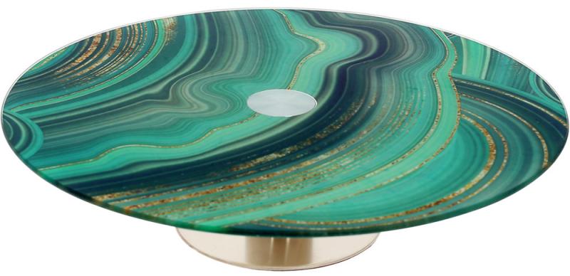 Блюдо сервировочное Liadane Зеленая Лагуна вращающееся Ø 30 см стеклянное на ноге (BD-594-238) Блюдо сервировочное Liadane Зеленая Лагуна вращающееся Ø 30 см стеклянное на ноге (BD-594-238)