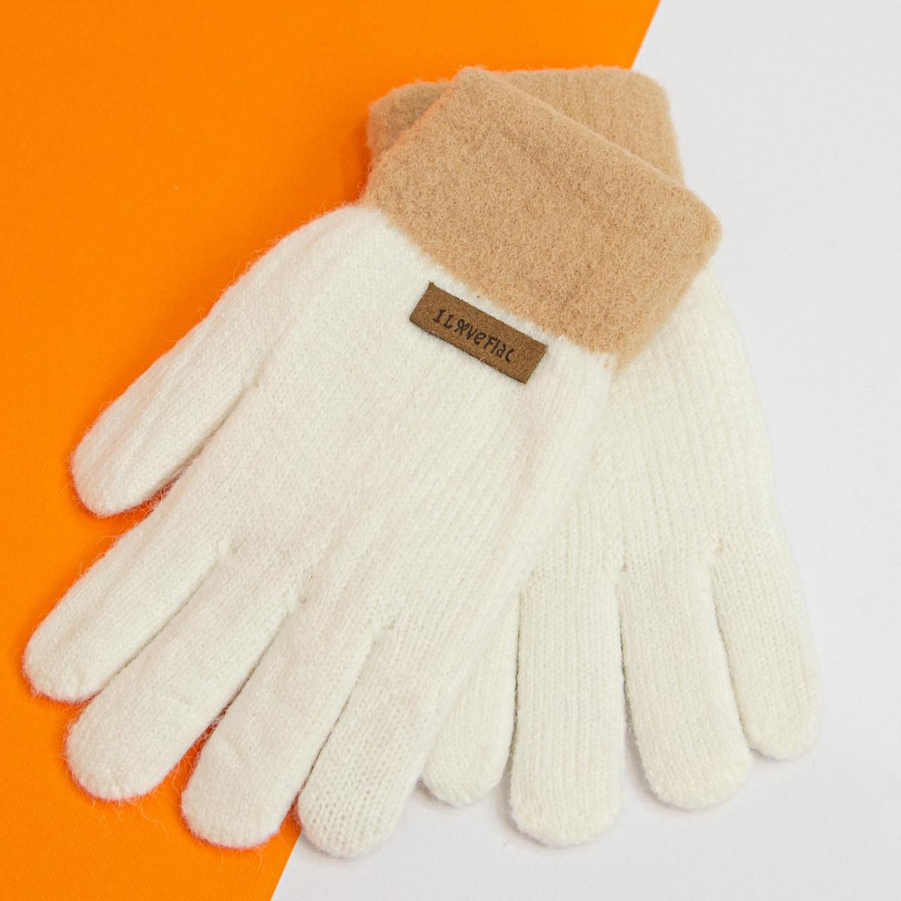 Зимові дитячі рукавички на 6 - 7 - 8 - 9 - 10 років для дівчаток Білий (20-7-94)