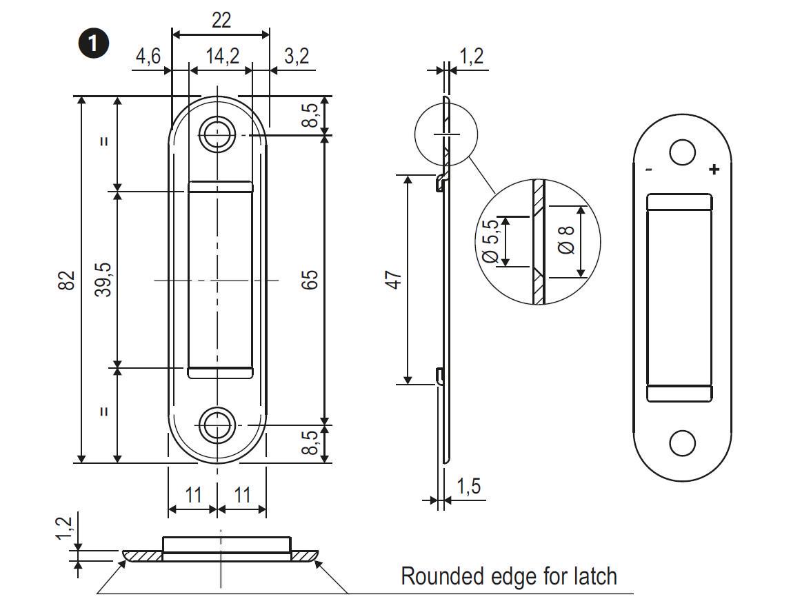 Ответная планка AGB Easy-Fix Polaris XT Черный (B.01402.96.93) - фото 2