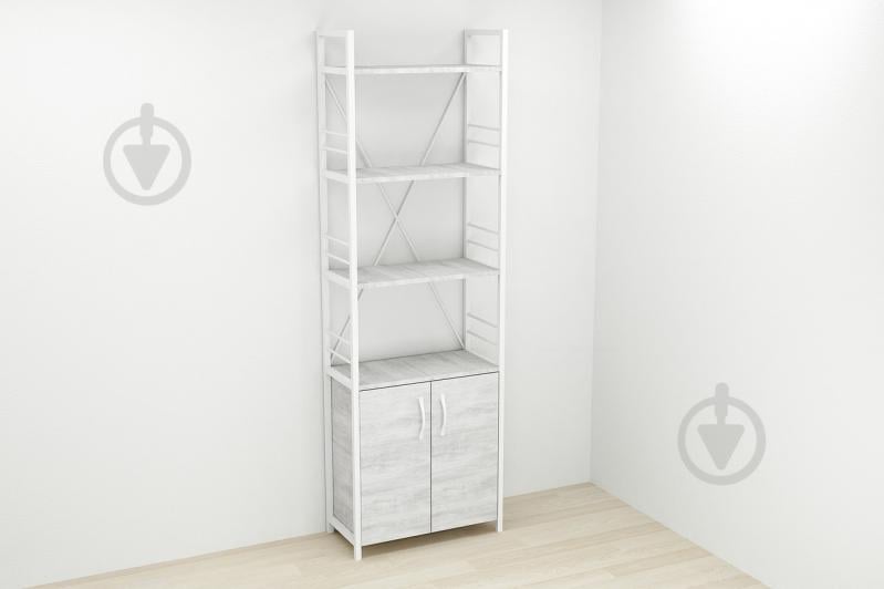 Этажерка 4/60 Ferrum-decor Серии Конект с тумбой  179x60x28 Белый ДСП Урбан Лайт (FD1076)