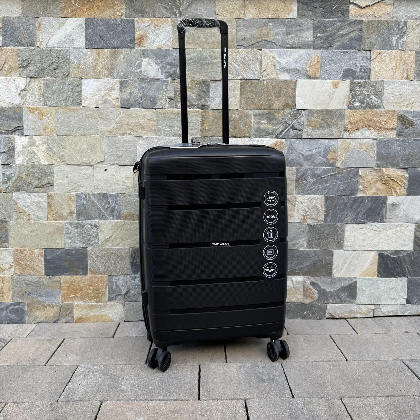 Валіза дорожня з поліпропілену Wings HWF03 M Чорний (30631266) - фото 2 Валіза дорожня з поліпропілену Wings HWF03 M Чорний (30631266) - фото 2