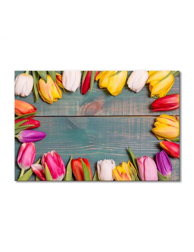 Картина модульная Радужные тюльпаны 1 модуль 60x90 см