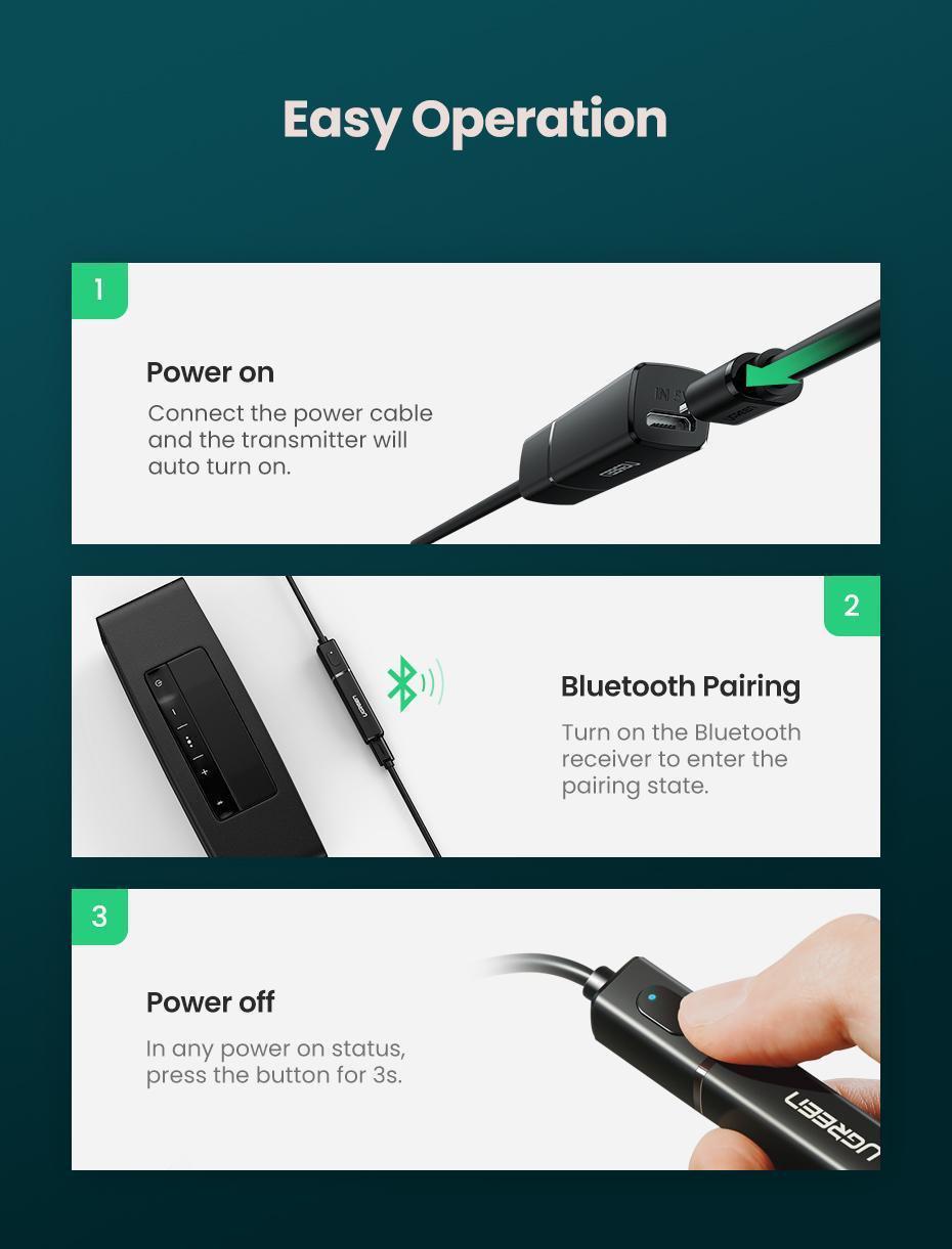 Передавач аудіо Ugreen Bluetooth 5.0 (50213) - фото 13 Передавач аудіо Ugreen Bluetooth 5.0 (50213) - фото 13