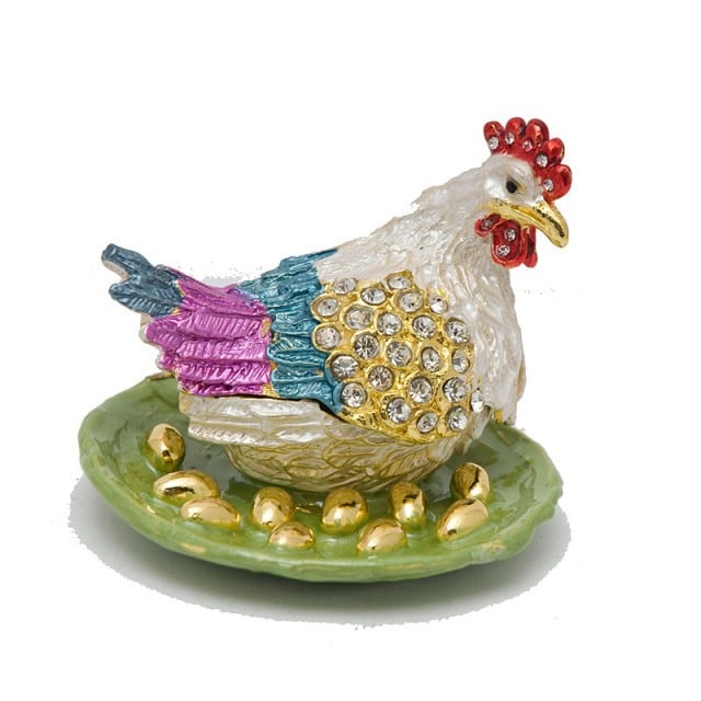 Шкатулка Курица 7,5х9х8,5 см Разноцветный (А5005)