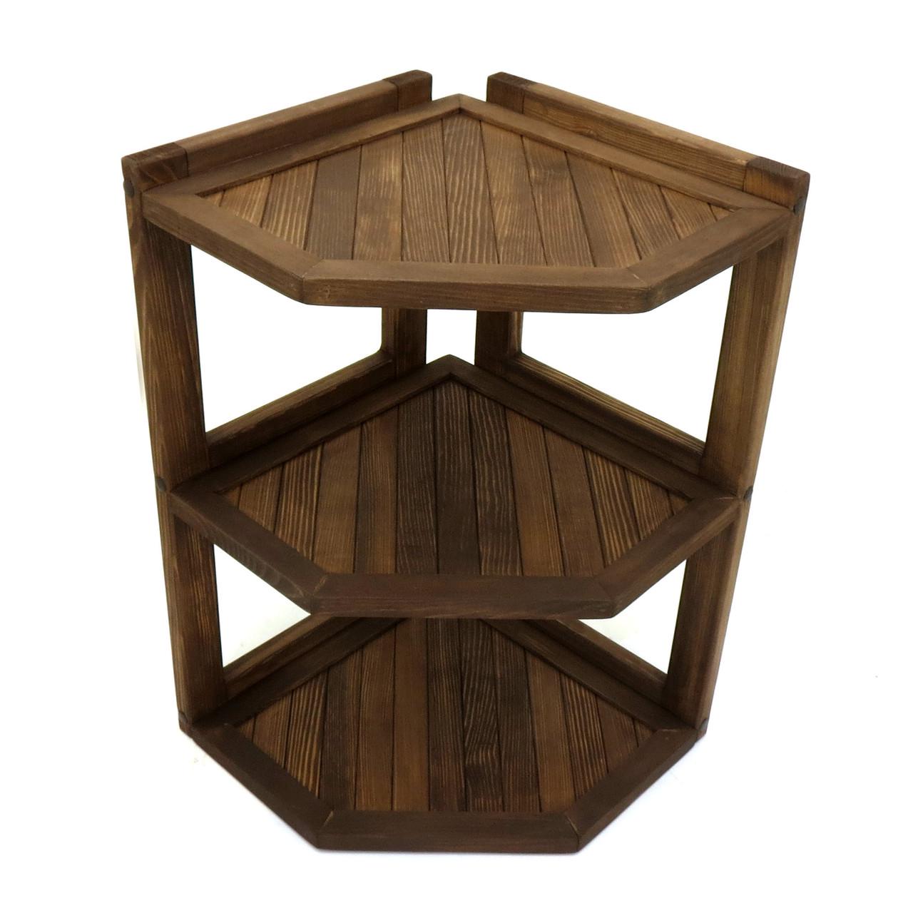 Полка настенная угловая из дерева Магуана Капучино (УНП-001609)