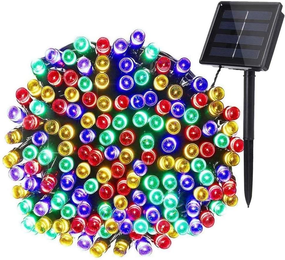 Уличная гирлянда нить на солнечной батарее 100 LED 10 м Синий (1201-02)