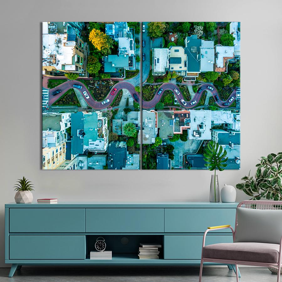 Настенний декор Ломбард-стрит в Сан-Франциско 111x81 см (A572-2)