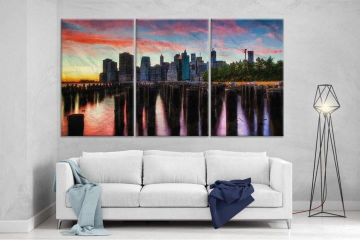 Картина модульная на холсте DK Закат в большом городе 159x99 см (XL16)