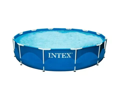 Бассейн каркасный Intex Metal Frame круглый сборный с трехслойной ПВХ-чашей для двора и дачи 366×76 см 6503 л (3119290100)