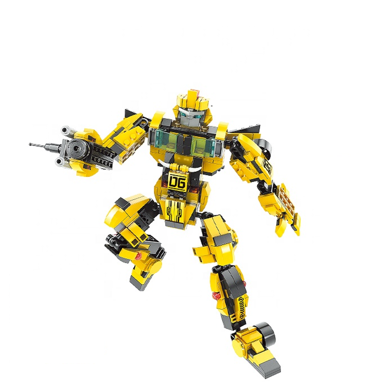 Конструктор детский блочный 3в1 трансформер Bumblebee/ машина/динозавр на 466 деталей Желтый (70cbd860)