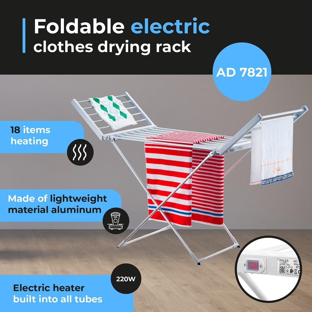 Сушарка для одягу Adler AD 7821е лектрична (30291399) - фото 8 Сушарка для одягу Adler AD 7821е лектрична (30291399) - фото 8