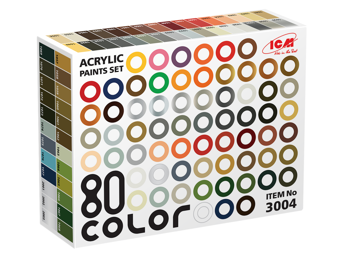 Акриловые краски Вся палитра 80 шт. ICM (3004)