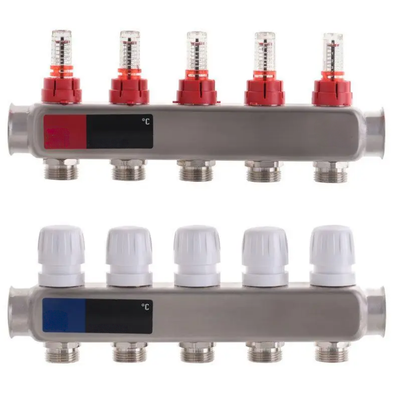 Коллектор Standard на 5 выходов в сборе для теплого пола 1"-3/4"